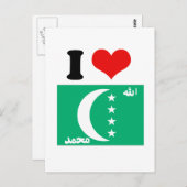 Flagge der Komoren Postkarte (Vorne/Hinten)