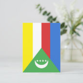 Flagge der Komoren Postkarte (Stehend Vorderseite)