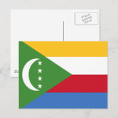 Flagge der Komoren Postkarte (Vorne/Hinten)