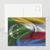 Flagge der Komoren Postkarte (Vorne/Hinten)