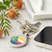 Flagge der Komoren Schlüsselanhänger (Seite)