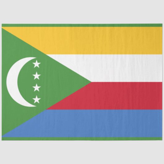 Flagge der Komoren Seidenpapier (Vorderseite)