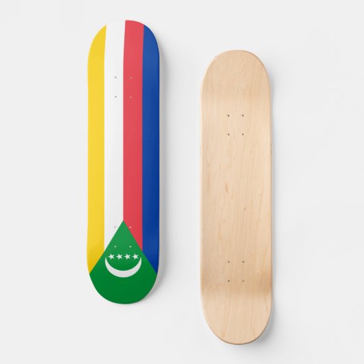 Flagge der Komoren Skateboard (Vorderseite)