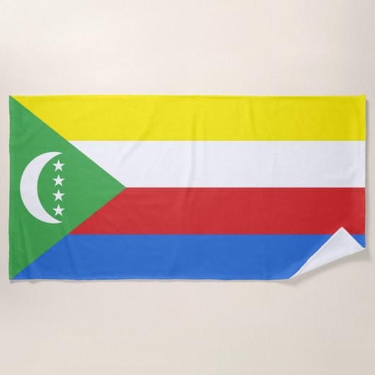 Flagge der Komoren Strandtuch (Vorderseite)