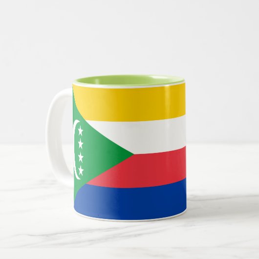 Flagge der Komoren Zweifarbige Tasse (Vorderseite Links)