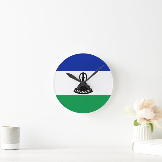 Flagge der Lesotho-Uhr Runde Wanduhr (Zuhause)