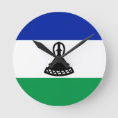 Flagge der Lesotho-Uhr Runde Wanduhr (Vorderseite)