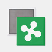 Flagge der Lombardei (Italien) Magnet (Vorderseite/Rückseite)