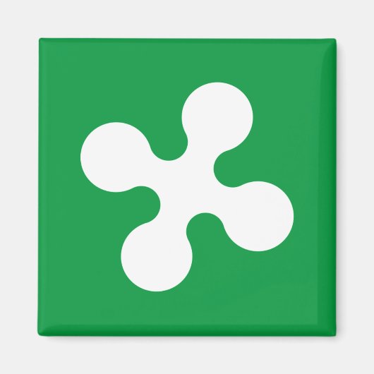 Flagge der Lombardei (Italien) Magnet (Vorne)