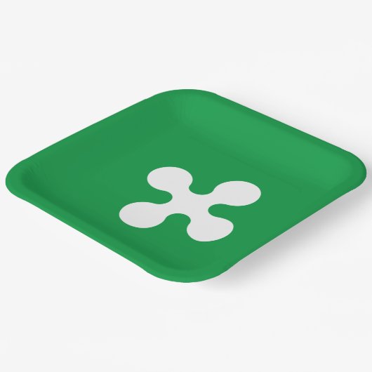 Flagge der Lombardei (Italien) Pappteller (Gewinkelt)