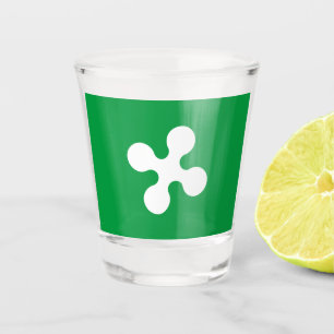 Flagge der Lombardei (Italien) Schnapsglas