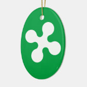 Flagge der Lombardei Keramik Ornament (Links)