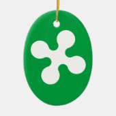 Flagge der Lombardei Keramik Ornament (Vorne)