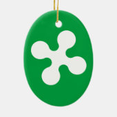 Flagge der Lombardei Keramik Ornament (Hinten)