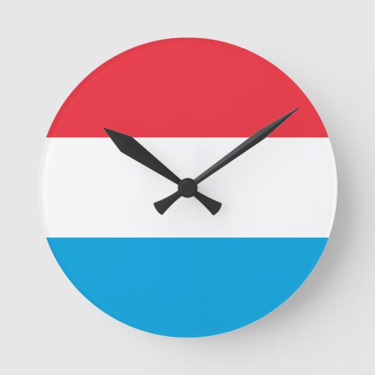 Flagge der Luxemburger Wall-Uhr Runde Wanduhr (Vorderseite)