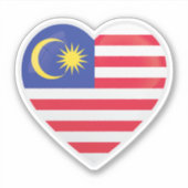 Flagge der Malaysia Liebe Aufkleber (Vorderseite)