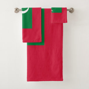 Flagge der Malediven Badhandtuch Set