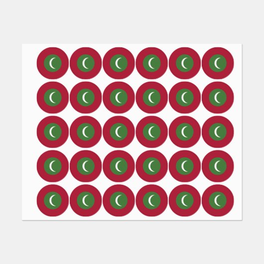 Flagge der Malediven Etiketten (Blatt)