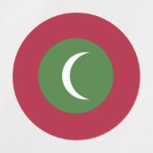 Flagge der Malediven Etiketten (Design 2)