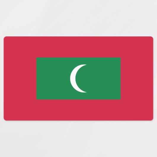 Flagge der Malediven Etiketten (Design 1)