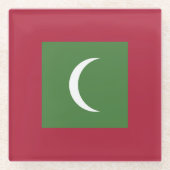 Flagge der Malediven Glasuntersetzer (Vorderseite)