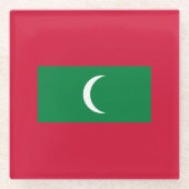 Flagge der Malediven Glasuntersetzer (Vorderseite)