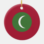 Flagge der Malediven Keramik Ornament (Hinten)