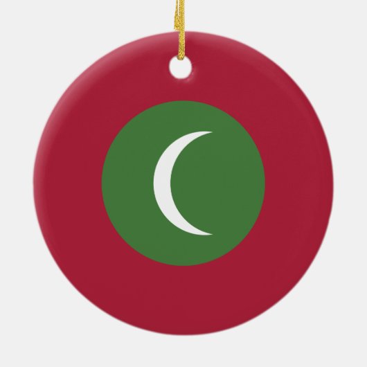 Flagge der Malediven Keramik Ornament (Hinten)