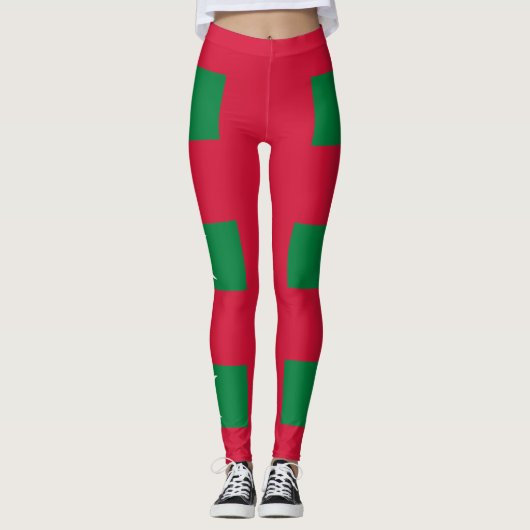 Flagge der Malediven Leggings (Vorderseite)