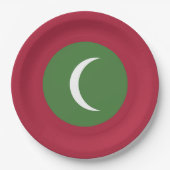 Flagge der Malediven Pappteller (Vorderseite)