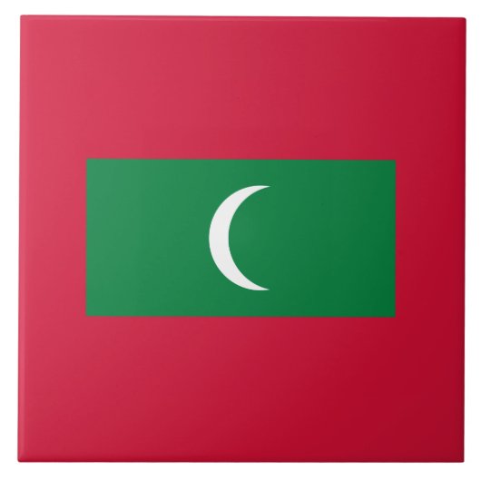 Flagge der Malediven (Republik Malediven) Fliese (Vorderseite)