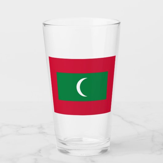 Flagge der Malediven (Republik Malediven) Glas (Vorderseite)