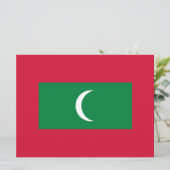 Flagge der Malediven (Republik Malediven) Karte (Stehend Vorderseite)