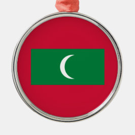Flagge der Malediven (Republik Malediven) Ornament Aus Metall