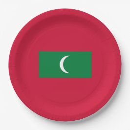 Flagge der Malediven (Republik Malediven) Pappteller
