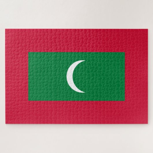 Flagge der Malediven (Republik Malediven) Puzzle (Horizontal)