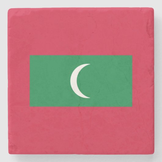 Flagge der Malediven (Republik Malediven) Steinuntersetzer (Vorderseite)