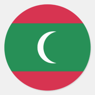 Flagge der Malediven Runder Aufkleber