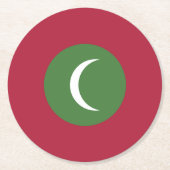 Flagge der Malediven Runder Pappuntersetzer (Vorderseite)