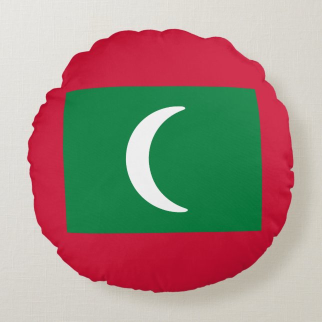 Flagge der Malediven Rundes Kissen (Vorderseite)