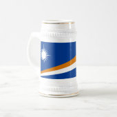 Flagge der Marshall-Inseln Bierglas (Vorderseite Links)