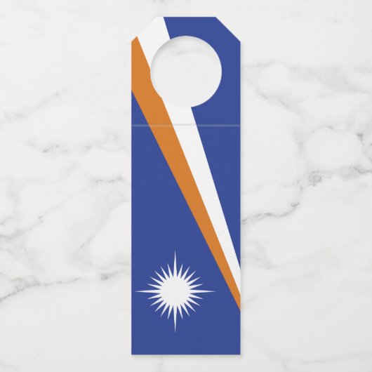 Flagge der Marshall-Inseln Flaschenanhänger (Rückseite)