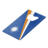Flagge der Marshall-Inseln Geldbeutel Flaschenöffner (Vorderseite Schrägansicht)