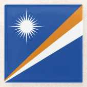 Flagge der Marshall-Inseln Glasuntersetzer (Vorderseite)