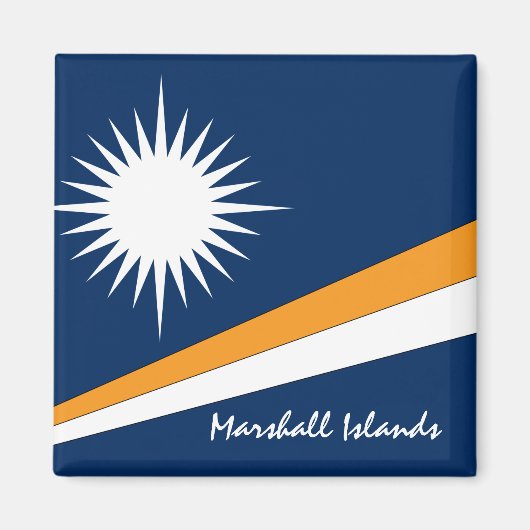 Flagge der Marshall-Inseln / Ozeanienurlaub-/Sport Magnet (Vorne)