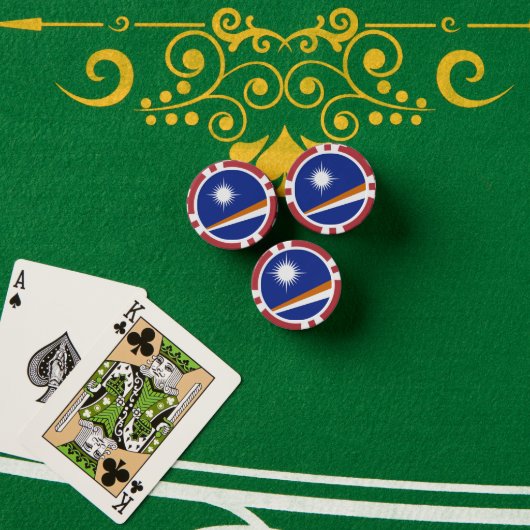 Flagge der Marshall-Inseln Pokerchips (Pokertisch (Stapel))