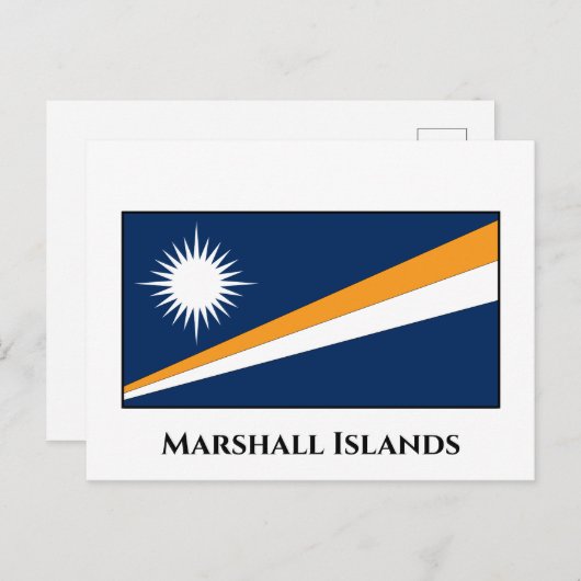 Flagge der Marshall-Inseln Postkarte (Vorne/Hinten)