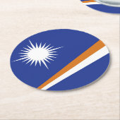 Flagge der Marshall-Inseln Runder Pappuntersetzer (Angewinkelt)