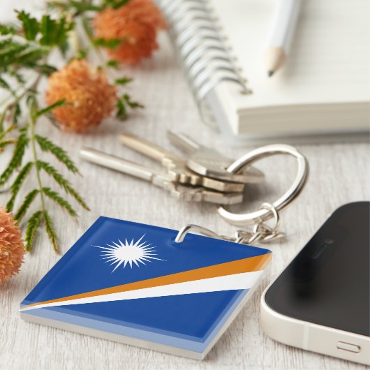 Flagge der Marshall-Inseln Schlüsselanhänger (Vorderseite rechts)