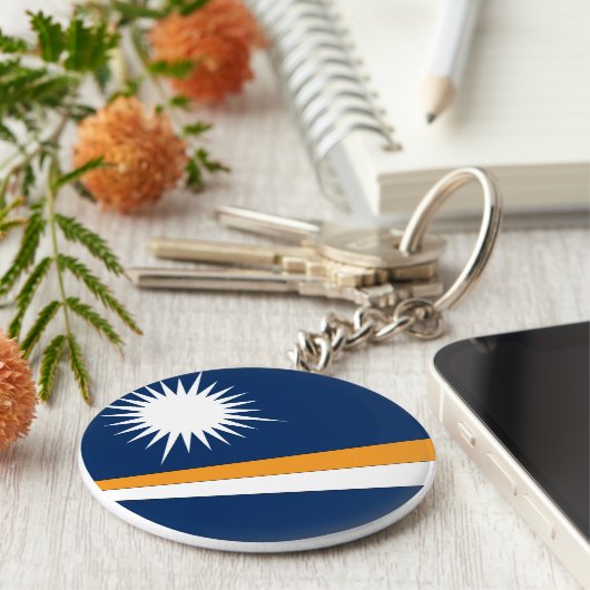 Flagge der Marshall-Inseln Schlüsselanhänger (Seite)